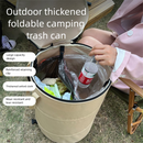 Army green Foldable Camping Trash Can with Lid - Large Capacity Heavy Duty Pop Up Rubbish Bin - Portable Storage Bag for Caravan, Picnic, Gardening and Outdoor Adventures - Space Saving Design(Size: M)
