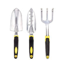 3-Piece Yellow Gardening Tool Set - Heavy Duty Aluminum Alloy with Bonus Claw Gardening Gloves - Rust Resistant Hand Trowel, Cultivator and Transplanter for Planting, Digging and Weeding