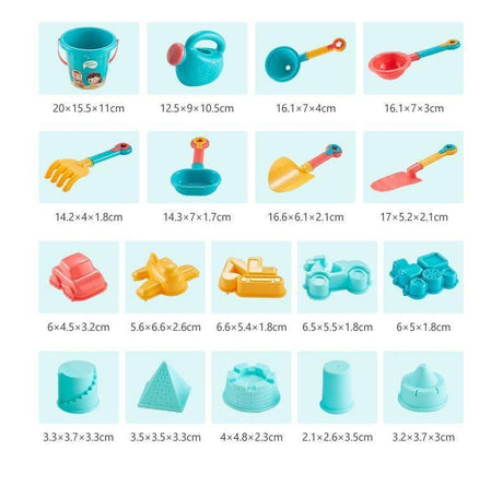 23-Piece Kids Beach Toy Set with Sand Truck and Bucket - Complete Summer Outdoor Play Kit with Molds and Shovels for Sandpit and Backyard Fun - Durable BPA-Free Sensory Toys for Children