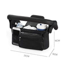 Black Universal Stroller Organizer Bag - Durable Water-Resistant Fabric - Dual Insulated Cup Holders, Large Capacity Storage Caddy for Diapers and Essentials, Fits Most Prams, Travel Friendly Solution
