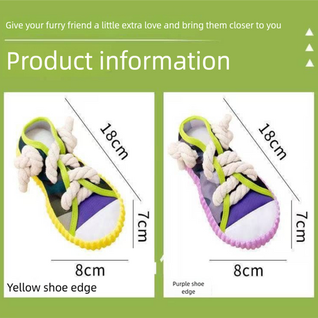 Purple Squeaky Canvas Shoe Dog Toy - Durable Realistic Sneaker Design for Chewing and Teething, Interactive Boredom Buster with Built-in Squeaker, Daily Play and Training Solution for Pets