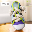 Grey Squeaky Canvas Shoe Dog Toy - Durable Realistic Sneaker Design for Chewing and Teething, Interactive Boredom Buster with Built-in Squeaker, Daily Play and Training Solution for Pets