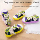 Yellow Squeaky Canvas Shoe Dog Toy - Durable Realistic Sneaker Design for Chewing and Teething, Interactive Boredom Buster with Built-in Squeaker, Daily Play and Training Solution for Pets