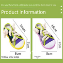 Yellow Squeaky Canvas Shoe Dog Toy - Durable Realistic Sneaker Design for Chewing and Teething, Interactive Boredom Buster with Built-in Squeaker, Daily Play and Training Solution for Pets