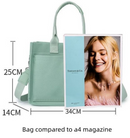 Pink Large Canvas Tote Bag for Women - Multi-Pocket Utility Organiser with Wide Adjustable Shoulder Strap - Trendy Crossbody and Handheld Bag for Work, Shopping and Travel - Daily Comfort Solution