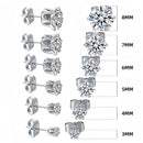 6-Pair Black Stainless Steel Stud Earring Set - Classic 6-Prong Crown Setting with Sparkling Round Cubic Zirconia in Multiple Sizes - Durable Skin-Friendly Jewelry for Daily Wear and Stacking