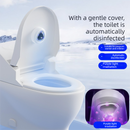 White Automatic UV Toilet Disinfection Light - Rechargeable Smart Sensor Steriliser for Home Bathroom, IPX4 Waterproof, Long Battery Life, Easy Adhesive Installation, Odour Elimination