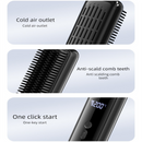 Yellow Wireless Rechargeable Hair Straightener Brush with LCD Display - USB-C Fast Charging, 3 Heat Settings, Cool Air Function - Portable Ceramic Heating Comb for Travel and Home Use