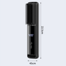 Green Wireless Rechargeable Hair Straightener Brush with LCD Display - USB-C Fast Charging, 3 Heat Settings, Cool Air Function - Portable Ceramic Heating Comb for Travel and Home Use