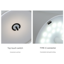 LED High-Foot Table Lamp with Touch Control - Rechargeable Dimmable Bedside Night Light for Bedroom & Living Room - Perfect Gift for Women(Black with a rounded base)