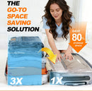 Twelve Vacuum Storage Bags Set with Hand Pump - Space Saving Compression Bags for Travel & Wardrobe Organization