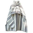 Grey Stripes Super Absorbent Pet Bathrobe with Waist Belt & Neck Snap - Full Coverage Quick-Drying Towel for Dogs & Cats (XS Size)