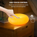 Retro Bauhaus Donut Bedside Lamp - Vibrant Orange Ambient Light and Sconce with Touch Dimming (USB Plug-in)