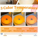 Retro Bauhaus Donut Bedside Lamp - Cordless Vibrant Orange Ambient Light and Sconce with Touch Dimming (USB Rechargeable)