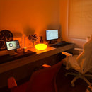 Retro Bauhaus Donut Bedside Lamp - Cordless Vibrant Orange Ambient Light and Sconce with Touch Dimming (USB Rechargeable)