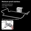 Large Stainless Steel Over-Cabinet Trash Bag Holder with Curved Ear Hook  - Heavy Duty Hanging Waste Bag Support for Home & Office