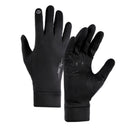 Black Windproof Thermal Sports Gloves with Touchscreen Fingertips & Anti-Slip Palm Grip for Running & Cycling (SD-01 Buckle / L Size)