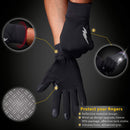 Black Windproof Thermal Sports Gloves with Touchscreen Fingertips & Anti-Slip Palm Grip for Running & Cycling (SD-01 Buckle / L Size)