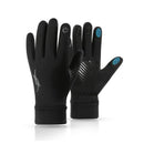 Black Windproof Thermal Sports Gloves with Touchscreen Fingertips & Anti-Slip Palm Grip for Running & Cycling (SD-01 Wrist-Tighten / L Size)