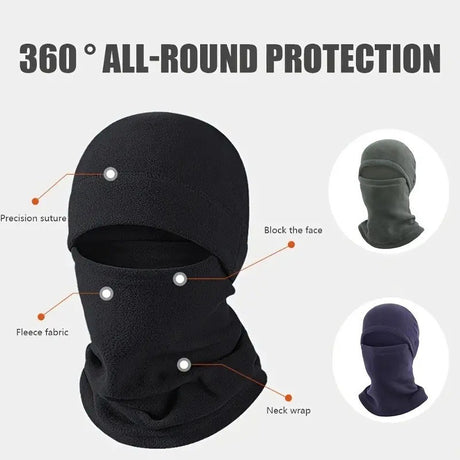 3-in-1 Grey Winter Windproof and Thermal Sport Gear - Fleece Balaclava Hood, Touchscreen Gloves & Insulated Socks