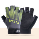 Black and Green Breathable Half-Finger Cycling Gloves for Kids - Non-Slip Silicone Grip, Ice Silk & Shock-Absorbing Sports Mitts (M Size)