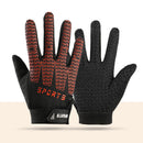 Black and Red Breathable Cycling Gloves for Kids - Non-Slip Silicone Grip, Ice Silk & Shock-Absorbing Sports Mitts (L Size)