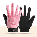 Black and Pink Breathable Cycling Gloves for Kids - Non-Slip Silicone Grip, Ice Silk & Shock-Absorbing Sports Mitts (M Size)