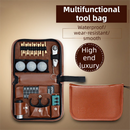 Brown Premium PU Leather Golf Accessory Organizer - Professional Golf Tool Kit Empty Pouch
