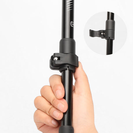 2-Pack Black Aluminum Alloy Telescopic Trekking Poles with Secure External Lock & Accessory - 3-Section Adjustable Hiking Sticks(65-135cm)