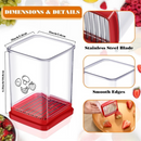 Handheld Fruit & Vegetable Speed Precision Slicer Integrated Safety Push Plate - Kitchen Stainless Steel Quick Multi-Cutter