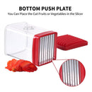 Handheld Fruit & Vegetable Speed Precision Slicer Integrated Safety Push Plate - Kitchen Stainless Steel Quick Multi-Cutter