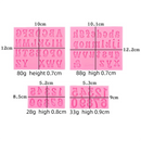 4-Pack Grey Alphabet & Numbers Silicone Fondant Molds - Heat Resistant Cake Decoration & Resin Crafting Tools