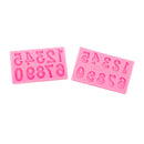 4-Pack Grey Alphabet & Numbers Silicone Fondant Molds - Heat Resistant Cake Decoration & Resin Crafting Tools