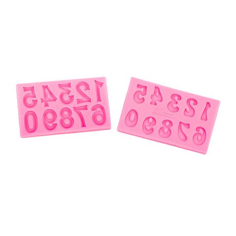 4-Pack Grey Alphabet & Numbers Silicone Fondant Molds - Heat Resistant Cake Decoration & Resin Crafting Tools