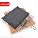 180° Foldable Stainless Steel BBQ Grilling Net Basket with Storage Bag & Secure Lock - Fish, Chicken Wings & Vegetable Barbecue Mesh Clip