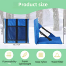 Blue Foldable Stadium Seat Cushion with Backrest & Storage Pockets - Portable Roll-Up Outdoor Waterproof Oxford Cloth Bleacher Chair