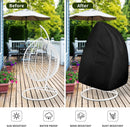 Black Heavy Duty Hanging Egg Chair Shield with Windproof Drawstring and Storage Bag - Waterproof & Dustproof Garden Swing Chair Protector (Single Seat 190 x 115 CM)