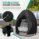 Black Heavy Duty Hanging Egg Chair Shield with Windproof Drawstring and Storage Bag - Waterproof & Dustproof Garden Swing Chair Protector (Double Seat 190 x 115 CM)