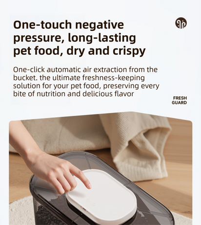 10L Smart Vacuum Pet Food Storage Container - Moisture & Insect Proof, Constant Pressure Paws-Keep-Fresh(Transparent White)
