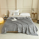 Grey 180 x 200 CM Ultra-Soft Faux Rabbit Fur Plush Sofa Cushion & Bedding Blanket - Luxury Double-Sided Thickened Winter Fleece