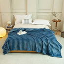 Dark Blue 230 x 200 CM Ultra-Soft Faux Rabbit Fur Plush Sofa Cushion & Bedding Blanket - Luxury Double-Sided Thickened Winter Fleece