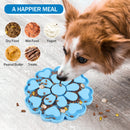 Blue 4-in-1 Textured Silicone Pet Lick Mat & Slow Feeder - Anti-Anxiety Calming Pad with Back Suction Cups