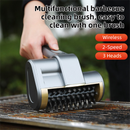 3-in-1 Sliver Cordless Electric Grill Cleaner Built-in LED & USB Charging - Waterproof High Power BBQ Cleaning Brush with 2-Speed Setting