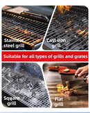 3-in-1 Gold Cordless Electric Grill Cleaner Built-in LED & USB Charging - Waterproof High Power BBQ Cleaning Brush with 2-Speed Setting