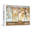 1000-Piece Large Jigsaw Puzzles with 70x50CM Display (Four Seasons Theme) - 6 LetterAlphabetical Zone Partitioning, Stress-Relief Educational Toy for Teens & Adults