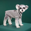 4-Pack M Size Preppy Style V-Neck Knitted Cotton Pet Sweater - Hair-Resistant & Breathable, Classic Fleece-Lined Pullover for Cats and Dogs(Green + Red + Khaki + Grey)