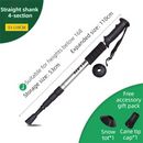 53-110 CM Silver Ultralight Telescopic Aluminum Trekking Pole (4-Section Straight Handle) - Professional & Compact Shock-Absorbing Trail Support