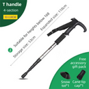 53-110 CM Silver Ultralight Telescopic Aluminum Trekking Pole (4-Section T-Handle) - Professional & Compact Shock-Absorbing Trail Support