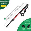 53-110 CM Red Ultralight Telescopic Aluminum Trekking Pole (4-Section Straight Handle) - Professional & Compact Shock-Absorbing Trail Support