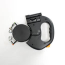 Black One-to-Two Retractable Dog Leash with One-Click Safety Lock & Night Light - 3M Tangle-Free 360° Rotation Walking Leash